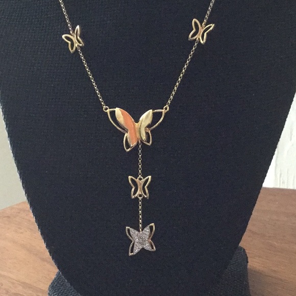Macy's Jewelry - 20”Macy’s18KGold/SterlingSilver Butterfly Necklace